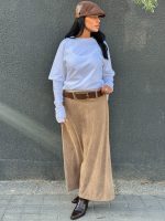 ⁦חצאית קורדרוי+חגורה⁩ – תמונה ⁦15⁩