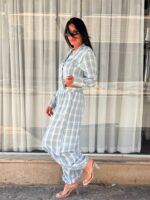 ⁦חליפה מכופתרת משבצת⁩ – תמונה ⁦3⁩