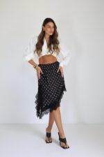 ⁦חצאית אלכסון נקודות⁩ – תמונה ⁦3⁩