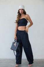 ⁦חליפה טופ מכנס קיפול אלכסון⁩ – תמונה ⁦5⁩