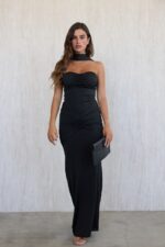 ⁦שמלה מקסי קולר סיבוב⁩ – תמונה ⁦4⁩
