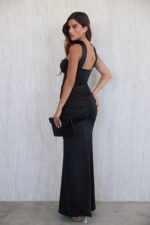 ⁦שמלה מקסי קולר סיבוב⁩ – תמונה ⁦2⁩