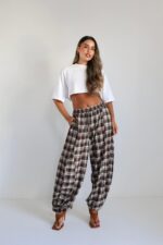 ⁦מכנסיים משבצת גומי תפר⁩ – תמונה ⁦9⁩
