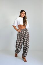 ⁦מכנסיים משבצת גומי תפר⁩ – תמונה ⁦11⁩