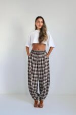 ⁦מכנסיים משבצת גומי תפר⁩ – תמונה ⁦15⁩