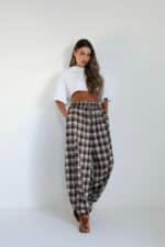 ⁦מכנסיים משבצת גומי תפר⁩ – תמונה ⁦13⁩