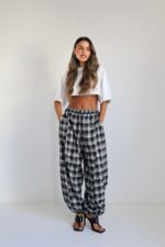 ⁦מכנסיים משבצת גומי תפר⁩ – תמונה ⁦14⁩