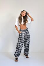 ⁦מכנסיים משבצת גומי תפר⁩ – תמונה ⁦16⁩