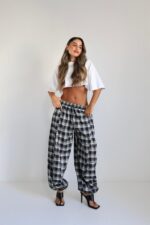 ⁦מכנסיים משבצת גומי תפר⁩ – תמונה ⁦19⁩