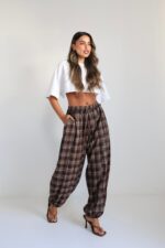 ⁦מכנסיים משבצת גומי תפר⁩ – תמונה ⁦25⁩