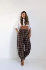 ⁦מכנסיים משבצת גומי תפר⁩ – תמונה ⁦22⁩
