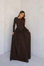 ⁦שמלה קלוש צווארון מרובע⁩ – תמונה ⁦8⁩