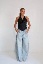 ⁦חולצה קולר סאטן רבידה 51807⁩ – תמונה ⁦30⁩