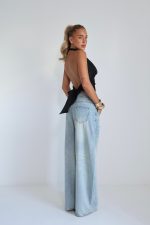 ⁦חולצה קולר סאטן רבידה 51807⁩ – תמונה ⁦2⁩