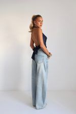 ⁦חולצה קולר סאטן רבידה 51807⁩ – תמונה ⁦50⁩