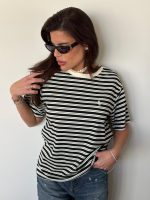 ⁦חולצה אוברסייז P פסים⁩ – תמונה ⁦4⁩