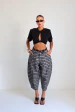 ⁦מכנס בלון משבצת+חגורה⁩ – תמונה ⁦19⁩