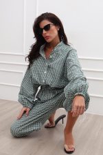 ⁦חליפה משבצת כיווץ⁩ – תמונה ⁦6⁩