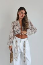 ⁦חולצה מעטפה שיפון⁩ – תמונה ⁦3⁩