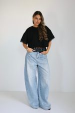 ⁦חולצה קרופ שילוב תחרה⁩ – תמונה ⁦20⁩