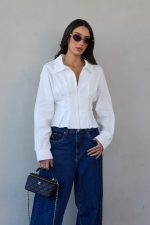 ⁦חולצה מכופתרת רוכסן⁩ – תמונה ⁦4⁩