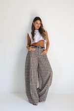 מכנס משבצות מיס+חגורה