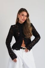 ⁦חולצה תחרה כפתור מיוחד⁩ – תמונה ⁦15⁩