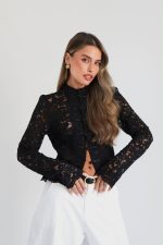 ⁦חולצה תחרה כפתור מיוחד⁩ – תמונה ⁦13⁩
