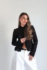 ⁦חולצה תחרה כפתור מיוחד⁩ – תמונה ⁦18⁩