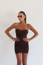 ⁦שמלה מיני סטרפלס כיווץ⁩ – תמונה ⁦24⁩
