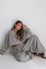 ⁦חליפה משבצת רוכסן מיס⁩ – תמונה ⁦7⁩