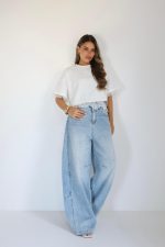 ⁦חולצה קרופ שילוב תחרה⁩ – תמונה ⁦9⁩