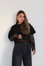 ⁦חולצה שרוול תחרה⁩ – תמונה ⁦5⁩