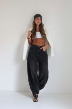 ⁦ג׳ינס בלון גומי שחור⁩ – תמונה ⁦12⁩