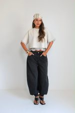⁦חולצה קרופ שילוב תחרה⁩ – תמונה ⁦21⁩