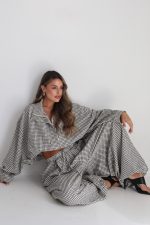 ⁦חליפה משבצת רוכסן מיס⁩ – תמונה ⁦2⁩