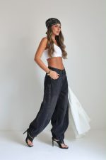⁦ג׳ינס בלון גומי שחור⁩ – תמונה ⁦4⁩