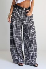 ⁦מכנס משבצות מיס+חגורה⁩ – תמונה ⁦20⁩