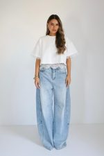 ⁦חולצה קרופ שילוב תחרה⁩ – תמונה ⁦7⁩