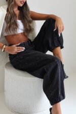⁦ג׳ינס בלון גומי שחור⁩ – תמונה ⁦15⁩