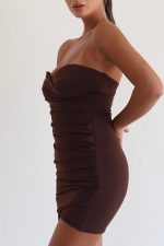 ⁦שמלה מיני סטרפלס כיווץ⁩ – תמונה ⁦19⁩