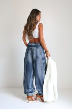 ⁦ג׳ינס פסים כפתור תחתון כהה⁩ – תמונה ⁦8⁩