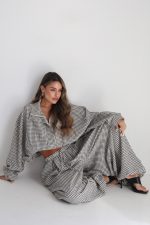 ⁦חליפה משבצת רוכסן מיס⁩ – תמונה ⁦3⁩