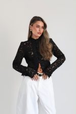 ⁦חולצה תחרה כפתור מיוחד⁩ – תמונה ⁦12⁩