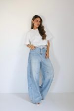 ⁦חולצה קרופ שילוב תחרה⁩ – תמונה ⁦11⁩