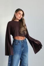 ⁦חולצה שרוול פעמון⁩ – תמונה ⁦2⁩