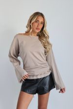 ⁦חולצה סירה כיווץ - 51854⁩ – תמונה ⁦2⁩