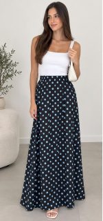 ⁦חצאית מקסי נקודות⁩ – תמונה ⁦3⁩