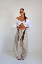 ⁦מכנסיים בלון שילוב עניבה 1060⁩ – תמונה ⁦7⁩