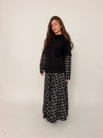 ⁦חליפה חצאית שילוב משבצת⁩ – תמונה ⁦7⁩